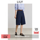LILY2025夏新款女裝復(fù)古棉麻寬松休閑百搭原色闊腿牛仔褲七分褲 412藏藍 M