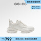 GG-CC云朵焦糖厚底真皮老爹鞋女新款增高百搭時尚運(yùn)動鞋 G23X0212 白色 37