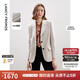 朗姿醋酸高級感職業(yè)白色西服外套女士秋季新款通勤氣質(zhì)西裝 米白色 M