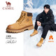 駱駝（CAMEL）王俊凱同款加絨馬丁靴戶外工裝大黃靴男 G122W7757TR 金黃 40