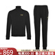 阿瑪尼（ARMANI）男裝男士跑步運(yùn)動套裝秋冬外套運(yùn)動褲 10385禮物 黑色 2XL