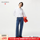 優(yōu)衣庫女裝直筒牛仔褲/中腰水洗產(chǎn)品休閑褲子479004 67 海藍(lán)色 28 /160/70A