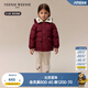Teenie Weenie Kids小熊童裝24冬男女寶仿羊羔絨翻領(lǐng)三防羽絨服 酒紅色 120 cm