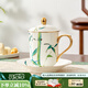 華光國瓷 骨瓷茶杯套裝 辦公家用茶杯托碟禮盒裝 自用送禮可定制 青竹 青竹凌云-北京蓋杯托碟 2頭茶杯禮盒裝