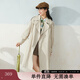 紫涵（ZIHAN）紫涵雙排扣中長(cháng)款風(fēng)衣女H型簡(jiǎn)約通勤氣質(zhì)大衣金屬扣 米色 M