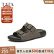 他她（TATA）復(fù)古休閑勃肯拖鞋男鞋厚底外穿涼鞋2025秋季新款 灰色 40