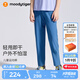 moodytiger兒童褲子防曬拒水夏季男童長褲寬松純色百搭女童戶外休閑運(yùn)動(dòng)褲 大西洋藍(lán) 120 cm