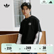 adidas經(jīng)典純棉運動(dòng)上衣圓領(lǐng)短袖T恤男女夏季新款阿迪達斯三葉草 黑色   M