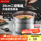 美廚（maxcook）不銹鋼蒸鍋 26cm二層蒸鍋湯鍋 感溫設計 燃氣爐電磁爐通用MCZ880