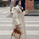 AEMAPE冬裝女2026年新款加厚羽絨棉服女中長(cháng)款過(guò)膝棉襖外套 米白色 L 建議120-135斤