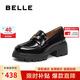 百麗樂(lè )福鞋女25秋新通勤單鞋JD007CM5 黑色-亮面 36