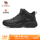 駱駝（CAMEL）加絨男鞋高幫休閑父親秋冬保暖棉鞋 K14C36L3635 黑色 42