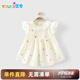 優(yōu)奇嬰兒衣服女寶寶夏季薄款飛飛袖連衣裙女童夏天透氣外出碎花裙可愛