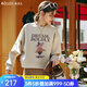 Olrain歐芮兒美式復古衛(wèi)衣女早秋新款寬松印花小個子上衣 奶茶色 L
