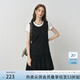 范思藍恩亞麻無(wú)袖休閑少女感連衣裙短裙女2025夏秋百褶搭褲子3231 黑色 L