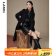 藍(lán)地（LANDI）黑色寬松雙排扣長(zhǎng)款系帶風(fēng)衣外套女春季新款大衣 黑色 M