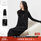 對白【杜鵑同款】黑色細(xì)閃小香風(fēng)無袖連衣裙女2025冬季新款背心裙 經(jīng)典黑 M