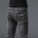 ARMANI JUNIOR高檔阿瑪牛仔褲男裝尼新款春秋高端修身小腳輕奢正品彈力休閑褲子K8198煙灰34