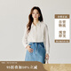 茵曼復(fù)古開衫女裝翻領(lǐng)襯衫秋冬季薄長(zhǎng)袖襯衣上衣 月牙白 M