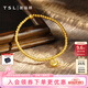 謝瑞麟（TSL）黃金手鏈女款古法小胖福金珠足金手串送女友XO860七夕禮物 8.85g 計價類（工費約2780元）