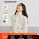 紅袖100%綿羊毛衣冬季2024新款女裝高領(lǐng)溫柔風(fēng)顯瘦氣質(zhì)百搭針織衫上衣 本白001 L