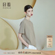 日著(zhù)（rizhuo）原創(chuàng  )設計感女裝2024夏季新款小眾衣服別致透氣上衣短袖t恤女 漠灰 XL