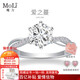 MoLi河南人工培育鉆石18K金六爪扭臂求婚鉆戒指婚戒大克拉上海IGI證書(shū) 18k金培育鉆D色VVS/GRC證書(shū) 1.5克拉