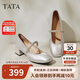他她TATA甜心瑪麗珍2025女鞋羊皮單鞋小皮鞋 銀色 36