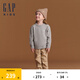 Gap【大小童同款】男女童logo素色毛衣兒童裝645617 灰色 140 cm(10-11歲)亞洲尺碼