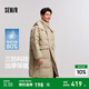 森馬羽絨服男三防中長款外套撞色運動風冬裝厚款情侶時尚 煙灰卡（白鴨絨）50505 M