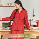 朵朵·可可 結婚禮物 純棉提花 本命年新年紅品 家居服 暗紅 S (155)