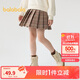 巴拉巴拉童裝兒童半身裙秋冬裝女童短裙子學(xué)院風(fēng)百褶裙毛呢潮202423112002