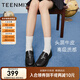 天美意樂福鞋常青藤學(xué)院英倫風(fēng)女皮鞋商場同款女鞋CNG11AA4 黑色 36