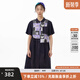 幻走（MOVEUP）2025夏季新款.FUN系列純棉假兩件貓咪印花梭織連衣裙 黑色 S