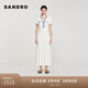 SANDRO2024春秋款女裝法式氣質(zhì)收腰白色針織連衣裙SFPRO03397 10/白色 S