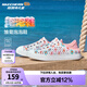 Skechers斯凱奇童鞋女童洞洞鞋沙灘鞋夏季一腳套印花透氣兒童涼鞋302114L 【雛菊】白色/粉紅色/WPK 37