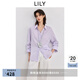 LILY2025夏新款女裝棉麻簡約氣質(zhì)法式寬松休閑紫色長袖襯衫外套 801紫色 M