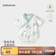 babylove【清倉(cāng)】新生兒包屁衣夏季薄款棉莫代爾短袖三角哈衣爬服嬰兒衣服 香桂月兔 52cm