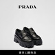 PRADA/普拉達(dá)【禮物】女士Monolith 亮面牛皮革樂福鞋鞋子 黑色-新款 36.5