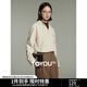 初語(yǔ)拼接假兩件燈芯絨襯衫女士長(cháng)袖2024冬季新款加厚磨毛襯衣上衣 米杏 XL