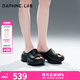 DAPHNE LAB【增高8公分】棒棒糖厚底拖鞋 女士涼拖鞋二代一片拖 25新款 黑色 【贈(zèng)大花配件】 38