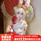 搭啵兔新款王者榮耀cos服公孫離女祈雪靈祝cosplay暗紋全套祈雪靈?，F貨 阿離暗紋祈雪靈祝+配飾+傘 S