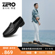 零度Zero皮鞋男正裝鞋新款黑色經(jīng)典職場(chǎng)商務(wù)皮鞋柔軟套腳皮鞋子男