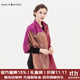 瑪麗亞·古琦（MARJA KURKI）新年羊毛紅色披肩圍巾女?huà)寢尪舅烷L(cháng)輩 保暖印花圍脖兩用禮盒裝 紫紅