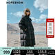 紅袖高品質(zhì)鵝絨羽絨服冬季2024新款女裝切格直身雙拉鏈立領(lǐng)連帽外套 黑050 M