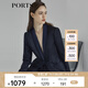 PORTS寶姿商場(chǎng)同款新品女裝三醋纖抽繩收腰西裝夾克LL8J017KWQ012 丈青混色 XS (2)