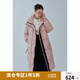 獨束大碼女裝可拆卸連帽休閑羽絨服女微胖mm冬新款通勤保暖羽絨外套 海棠粉 L (尺碼：2)