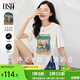 歐莎（OSA）【手繪藝術(shù)】夏日多巴胺穿搭中長(zhǎng)款設(shè)計(jì)感小眾短袖t恤女夏 白色 2XL