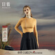 日著（rizhuo）原創(chuàng)設(shè)計(jì)女裝2025秋季新復(fù)古回潮小高領(lǐng)修身一體無縫打底羊毛衫 暮黃 XL