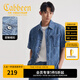 卡賓（CABBEEN）【涼感牛仔】男裝 滿印老花襯衫25夏季新款短袖襯衣外套上衣 蔚藍色47 2XL /185/54